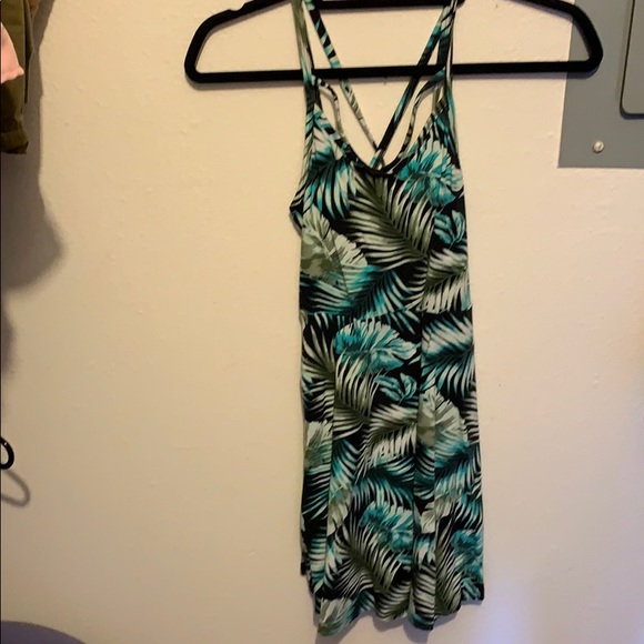 Black and teal Hawaiian styled pink dress - Picture 1 of 3
